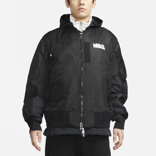 Куртка x sacai double layer contrasting colors sports hooded jacket 'black' Nike, мультиколор — фото 4