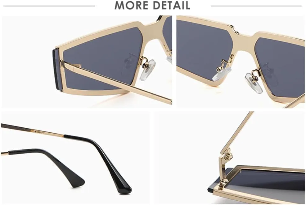 

Солнцезащитные очки в металлической оправе прямоугольной формы для женщин и мужчин, винтажные очки в стиле стимпанк, солнцезащитные очки UV400 LANGSER, Gold Black