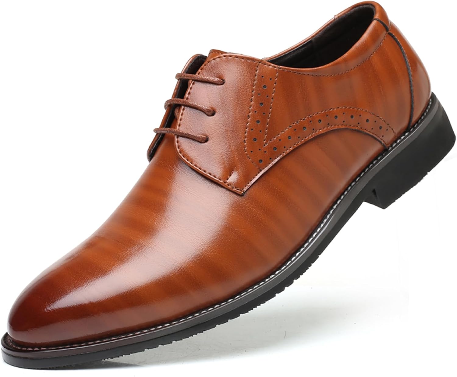 

Мужские кожаные оксфорды, комфортные, нескользящие, классические с закрытой шнуровкой, с простым носком, дерби, современные деловые, повседневные формальные туфли Wdczya, желтый