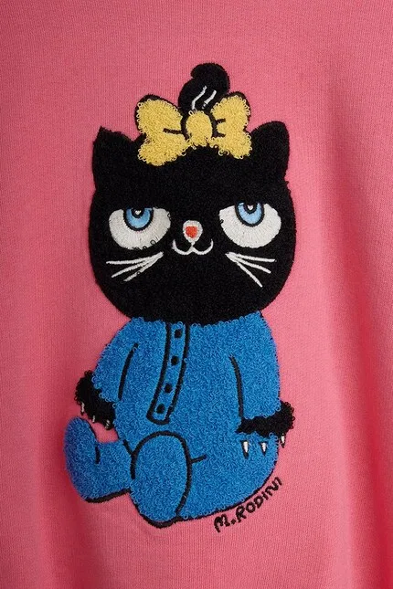Блуза детская с аппликацией Cat Mini Rodini, розовый — фото 4