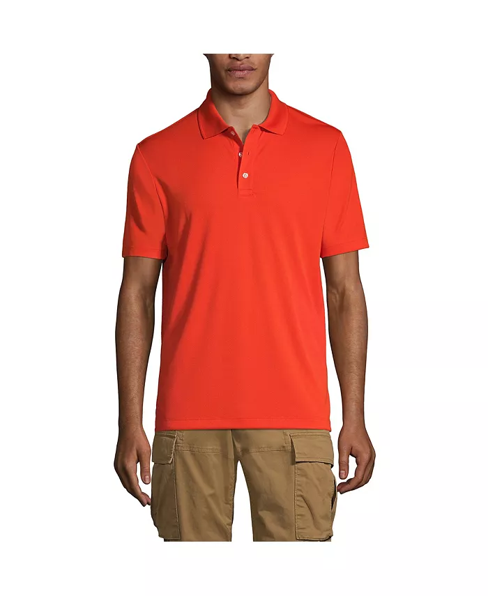 

Мужская школьная форма поло с коротким рукавом сплошной цвет активная Lands' End, оранжевый