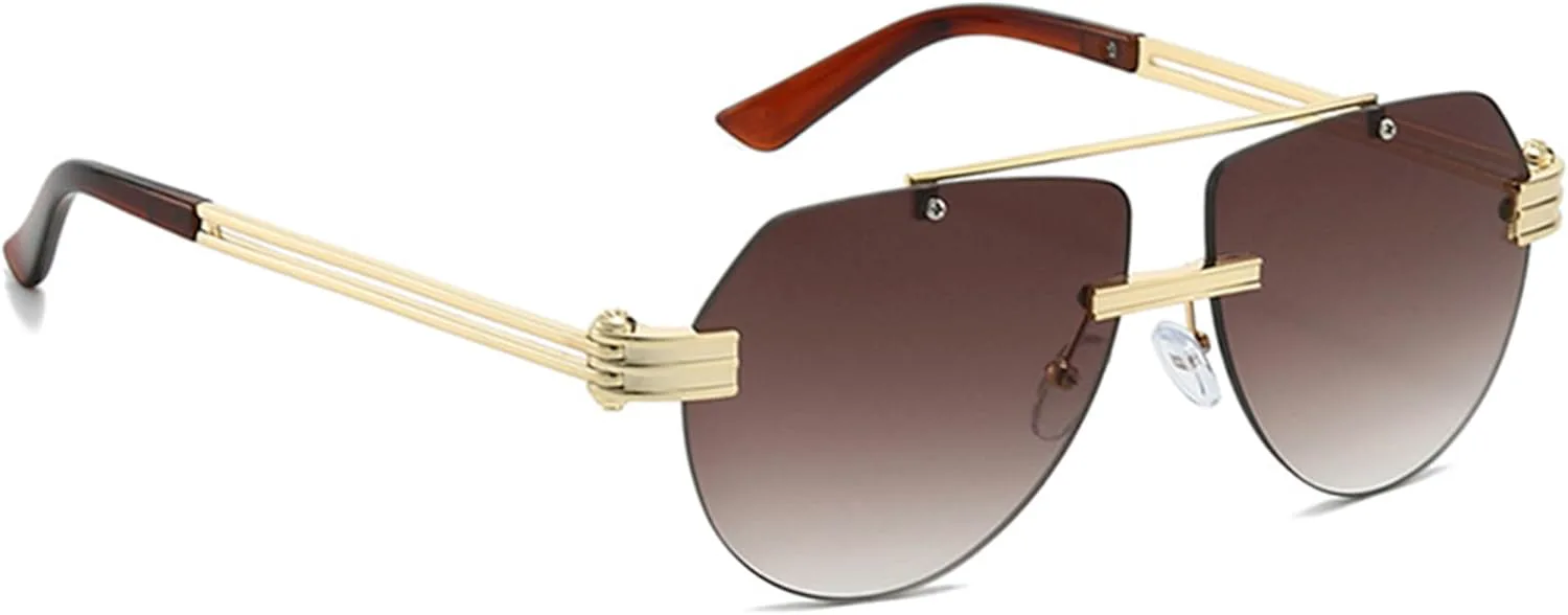 

Женские солнцезащитные очки Bullabulling Fashion Pilot в стиле ретро, ​​квадратные, с двойной перемычкой, в стиле 70-х и 90-х, с защитой от УФ-излучения, Gradient Tea