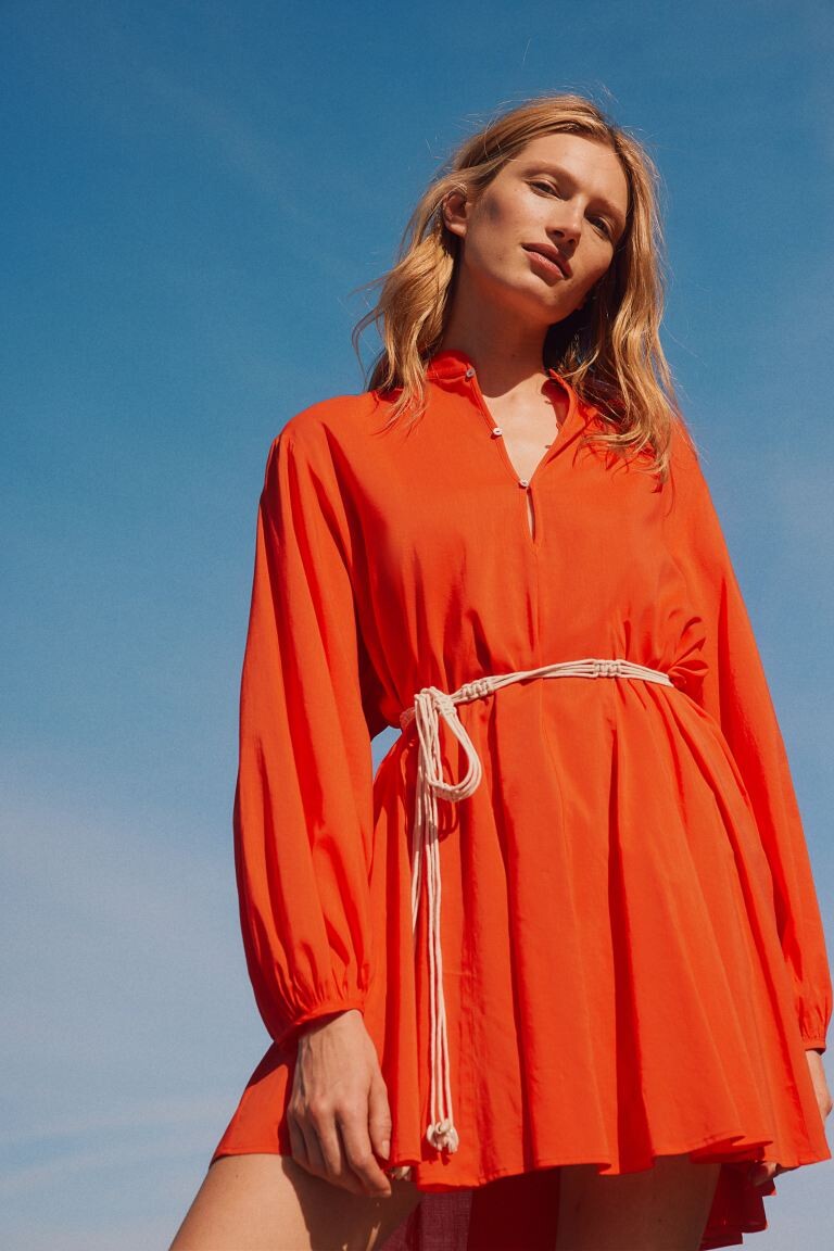 

Платье с поясом макраме H&M, красный