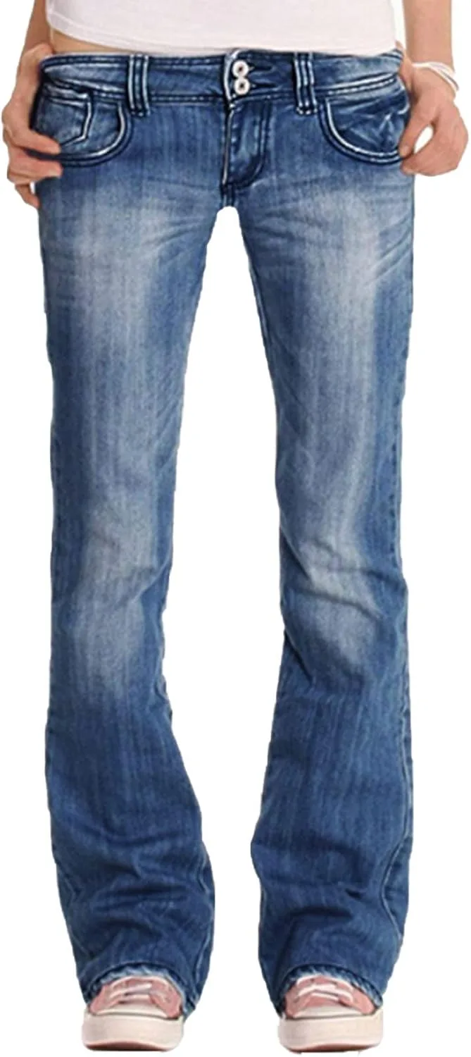 

Женские джинсы скинни с расклешенными штанинами QOAAIE