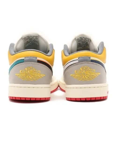 Кроссовки Air Jordan 1 Low Premium из натуральной кожи Jordan Brand бежевые — фото 3