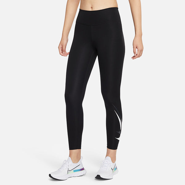 Брюки mid waist running tight sports training gym pants/trousers/joggers black Nike, мультиколор — фото 4