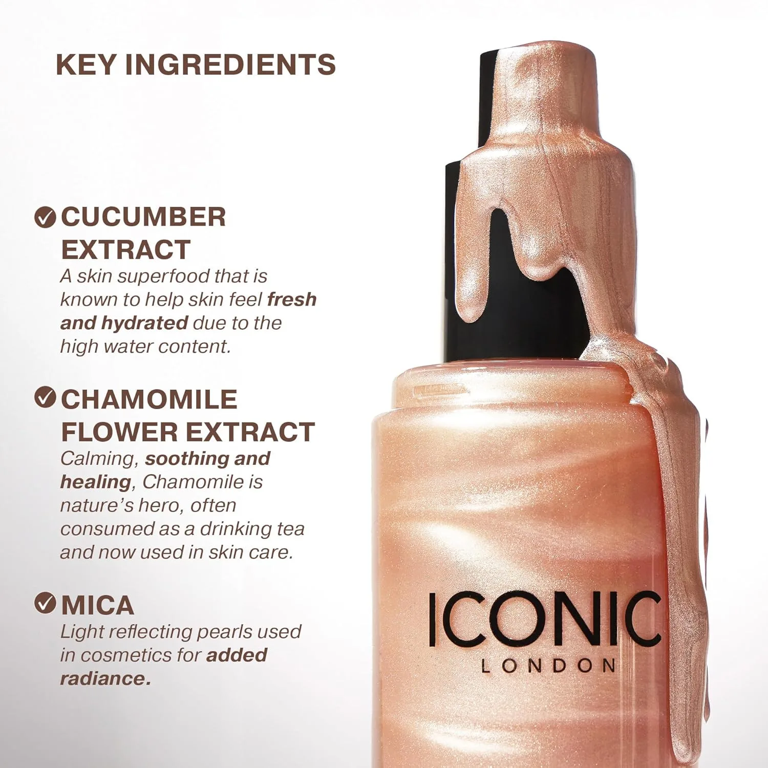 ICONIC LONDON Prep-Set-Glow | Увлажняющий + фиксирующий + придающий сияние спрей, формула 3-в-1 для влажного, сияющего финиша, Original — фото 2