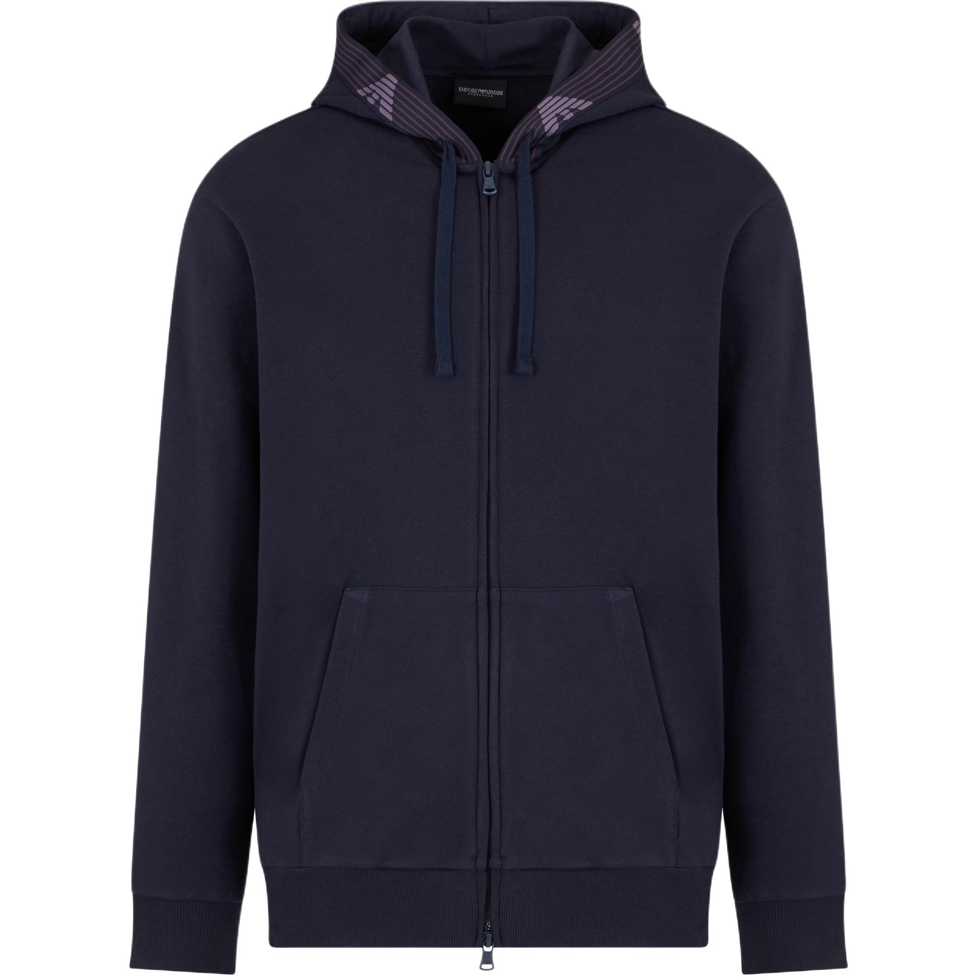 

Базовый термальный джерси худи с молнией EMPORIO ARMANI, marine синий