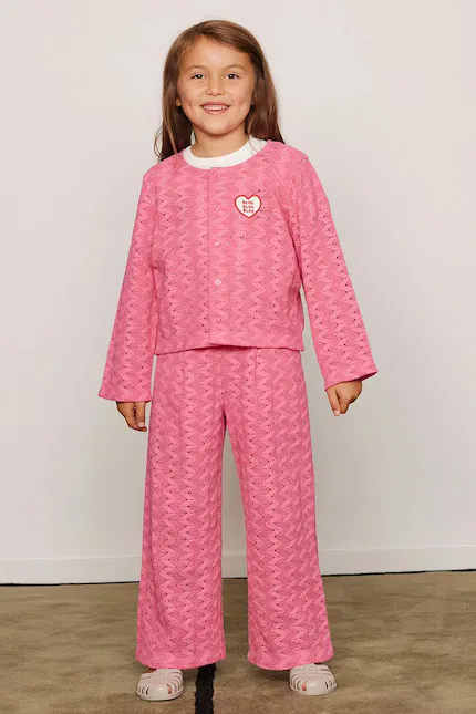 Джоггеры хлопковые Lace Mini Rodini, розовый