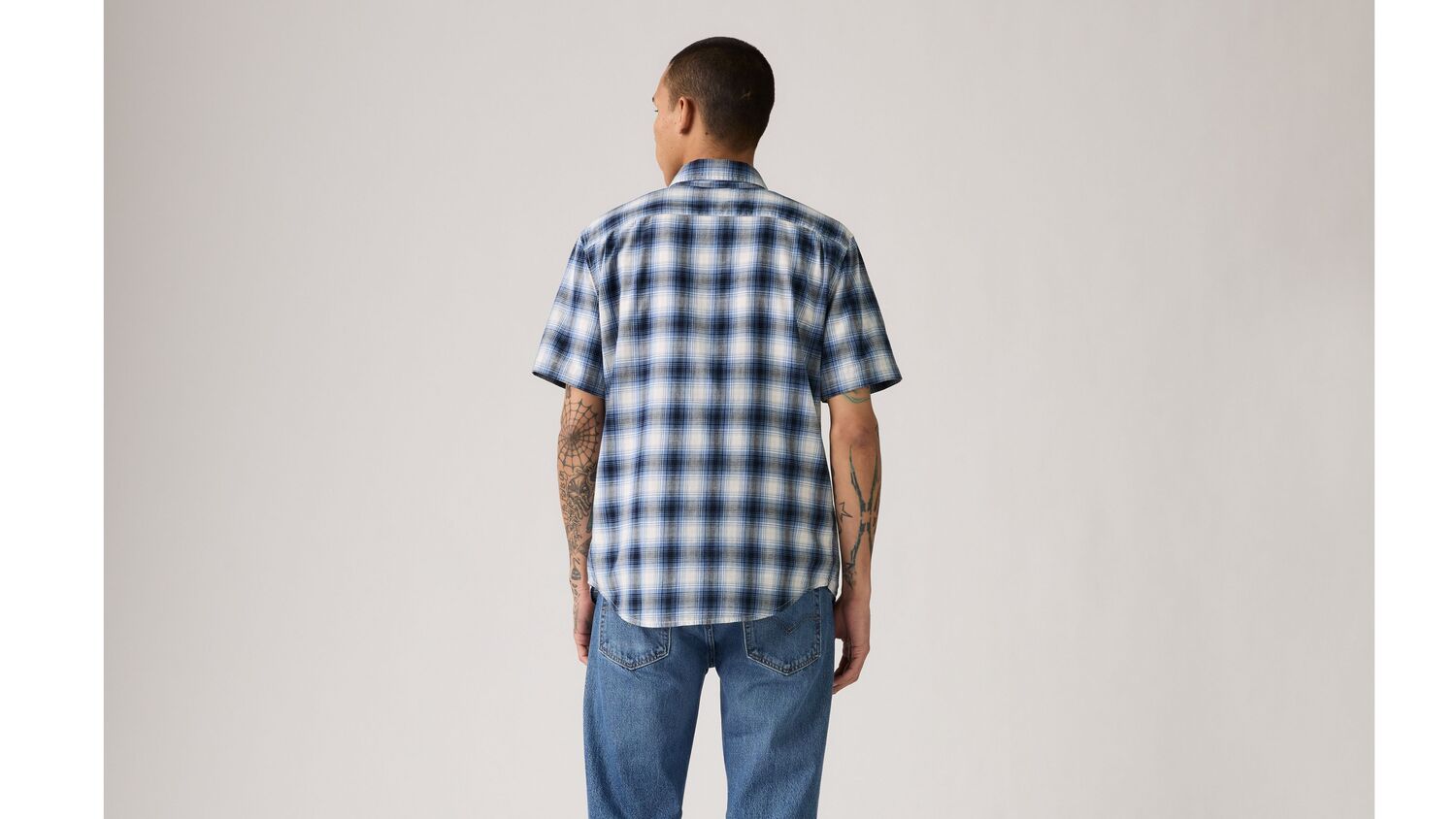 Рубашка классического стандартного кроя с коротким рукавом Levi's, Sydney Plaid Quiet Harbor - Blue — фото 3