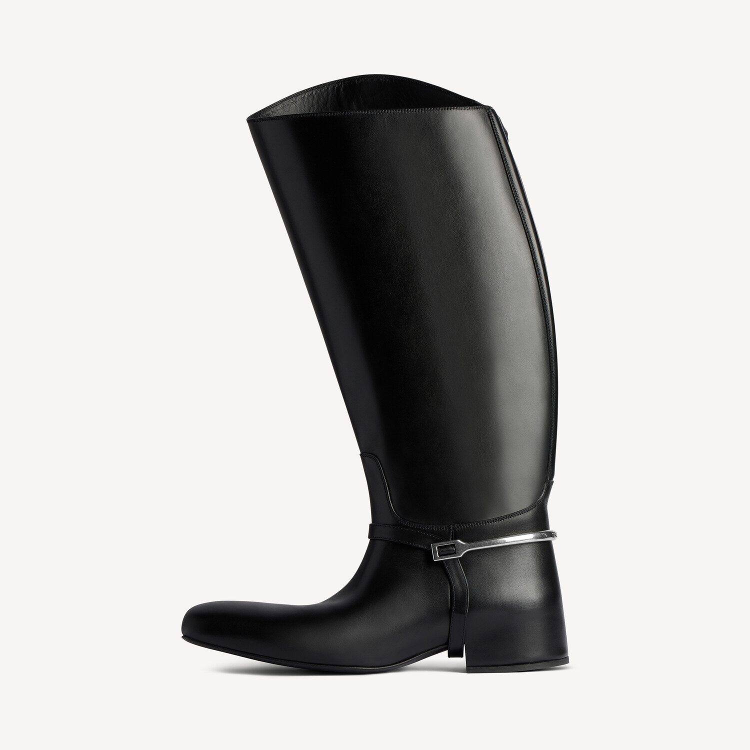 Мужские сапоги excavator для верховой езды в черно-серебристом цвете BALENCIAGA, серебристый/черный — фото 4