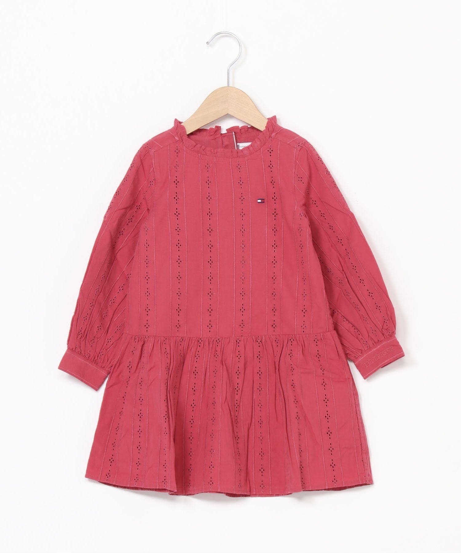Платье с вышивкой Tommy Hilfiger Hilfiger с длинными рукавами Tommy Hilfiger, pink