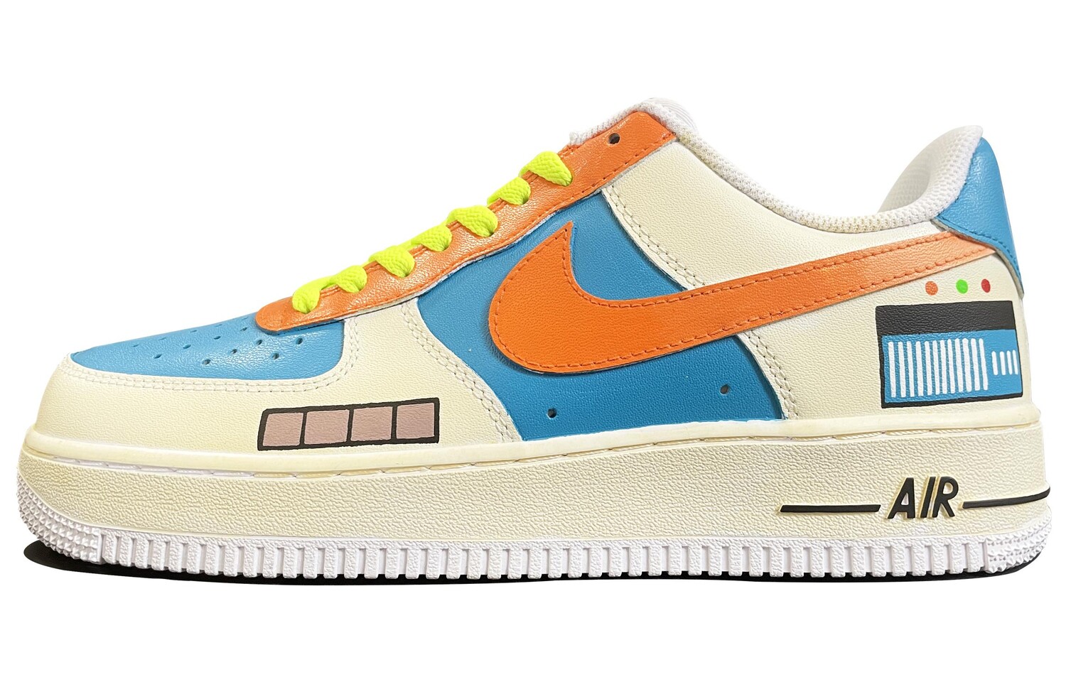 

Кроссовки для скейтбординга Air Force 1 женские с низким верхом, желтые/синие/оранжевые Nike, Синий, Кроссовки для скейтбординга Air Force 1 женские с низким верхом, желтые/синие/оранжевые Nike