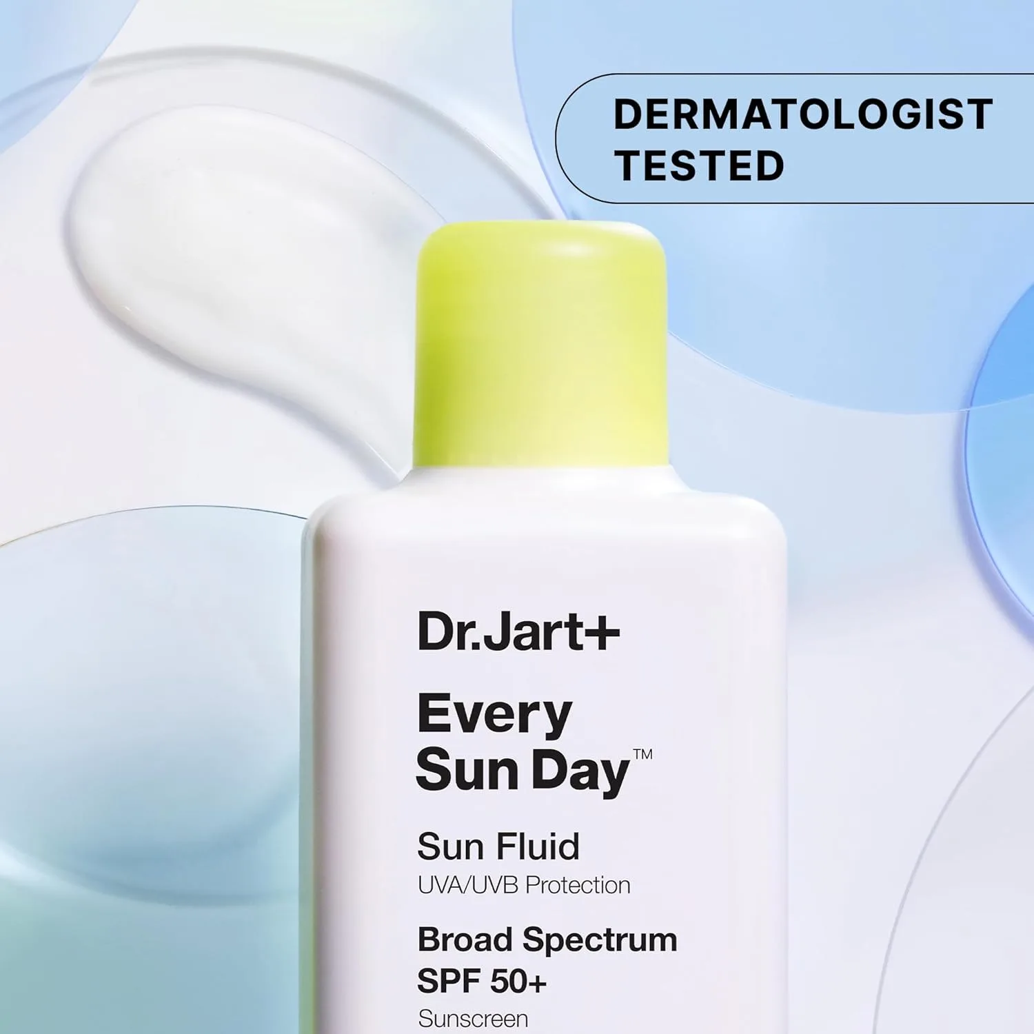 Солнцезащитный крем Dr.Jart+ Every Sun Day Sun Fluid корейского производства, SPF 50+ для лица | Корейский уход за кожей, 100 мл, White — фото 3