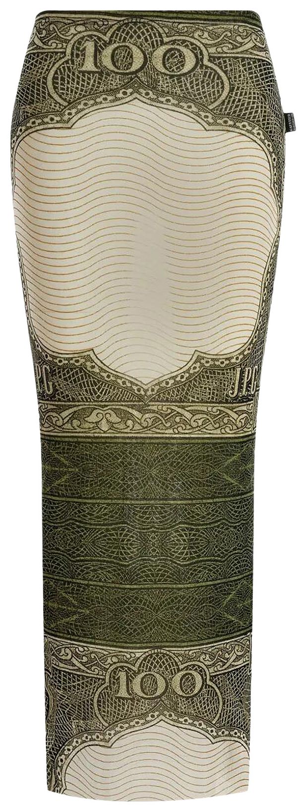 

Длинная сетчатая юбка Jean Paul Gaultier Re-Edition с принтом Cartouche, зеленый