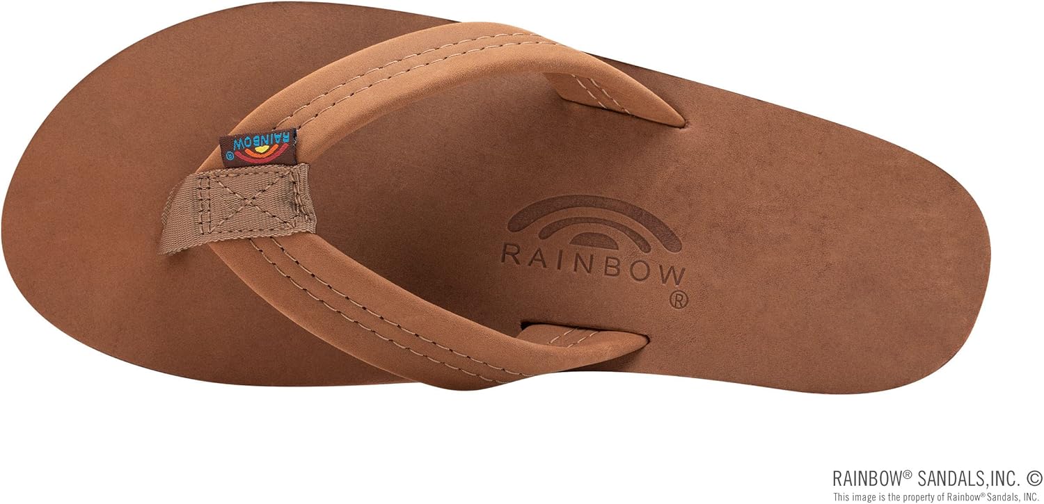 Мужские сандалии Rainbow с двойным слоем кожи и поддержкой свода стопы Rainbow Sandals, Redwood — фото 3