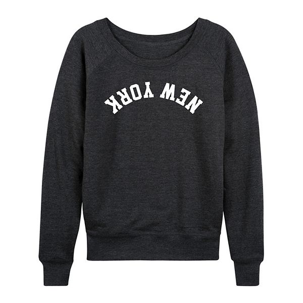 

Женская футболка с длинным рукавом New York Upside Down из французского флиса Licensed Character, Heather Charcoal