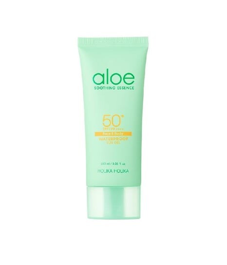 Водостойкий солнцезащитный гель SPF50+ Солнцезащитный гель для лица и тела, 100 мл Holika Holika Aloe Soothing Essence Face & Body — фото 2