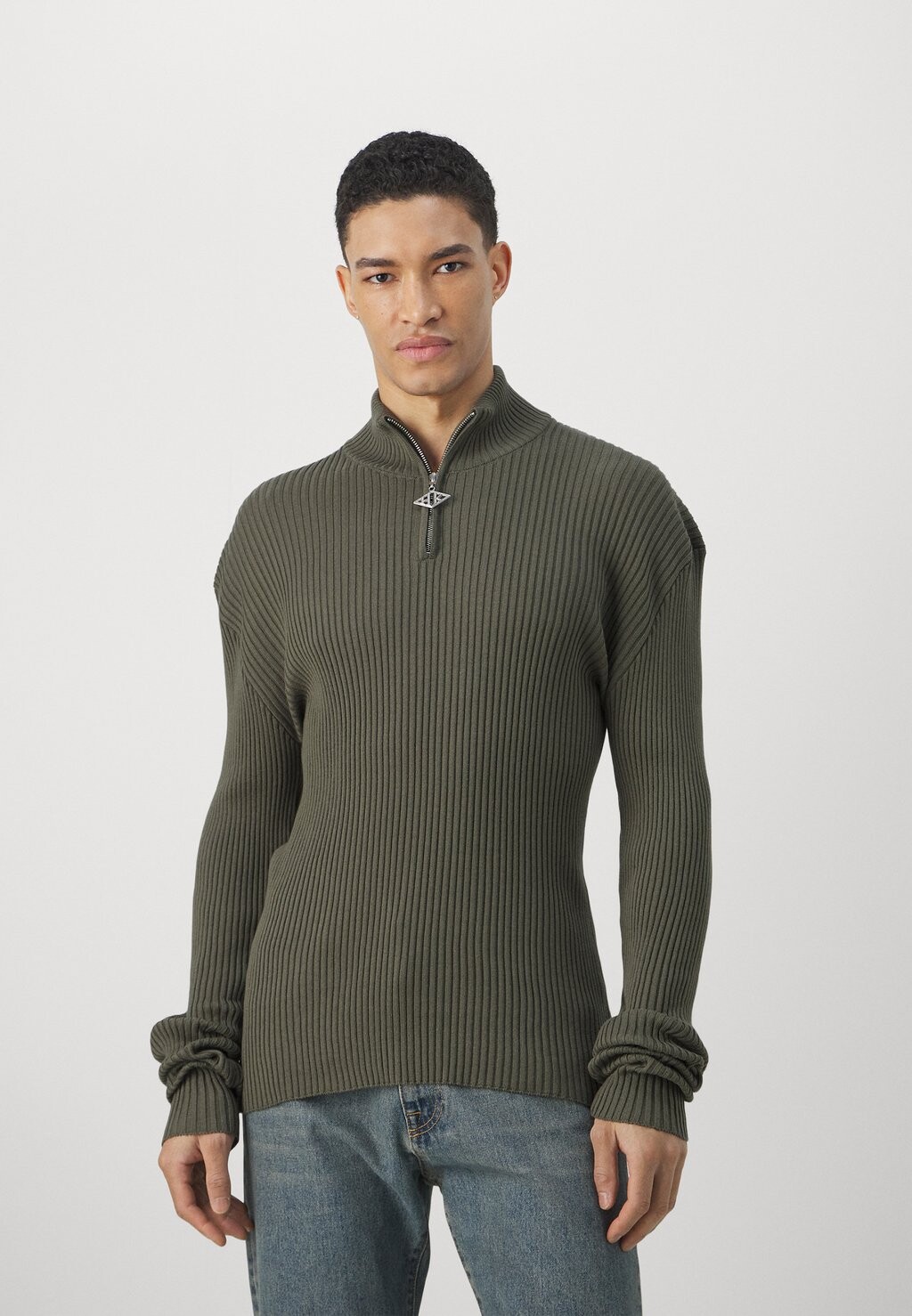 

Свитер Halfzip With Diamond Unisex Han Kjøbenhavn, цвет dark green