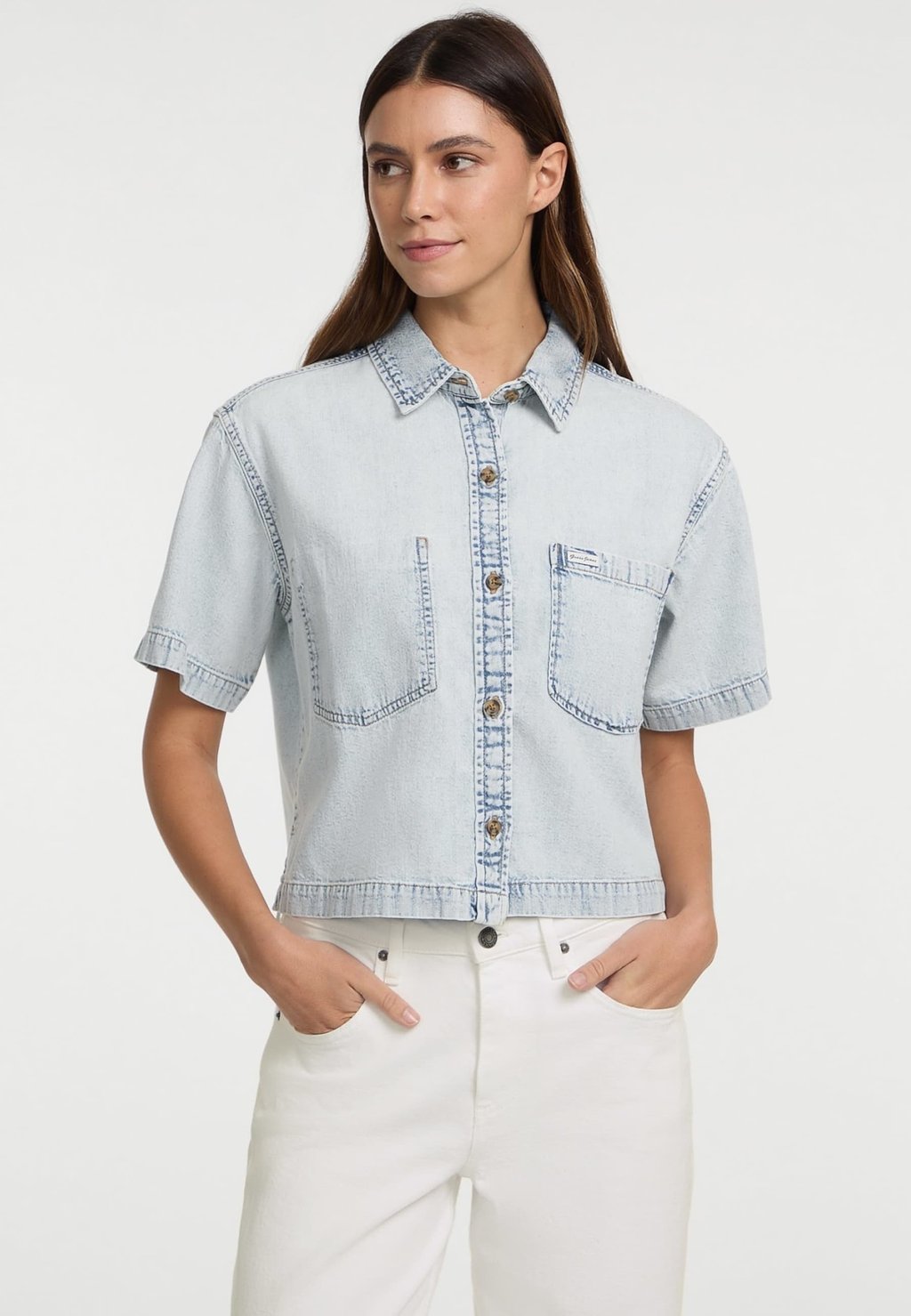 

Блуза BOXY FIT Guess Jeans, светло-голубой