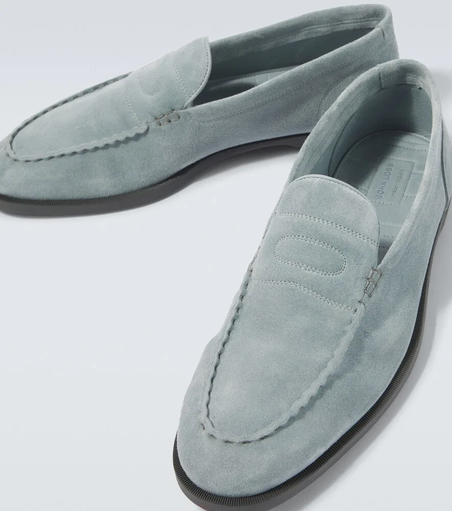 Замшевые лоферы Pace John Lobb, синий — фото 3