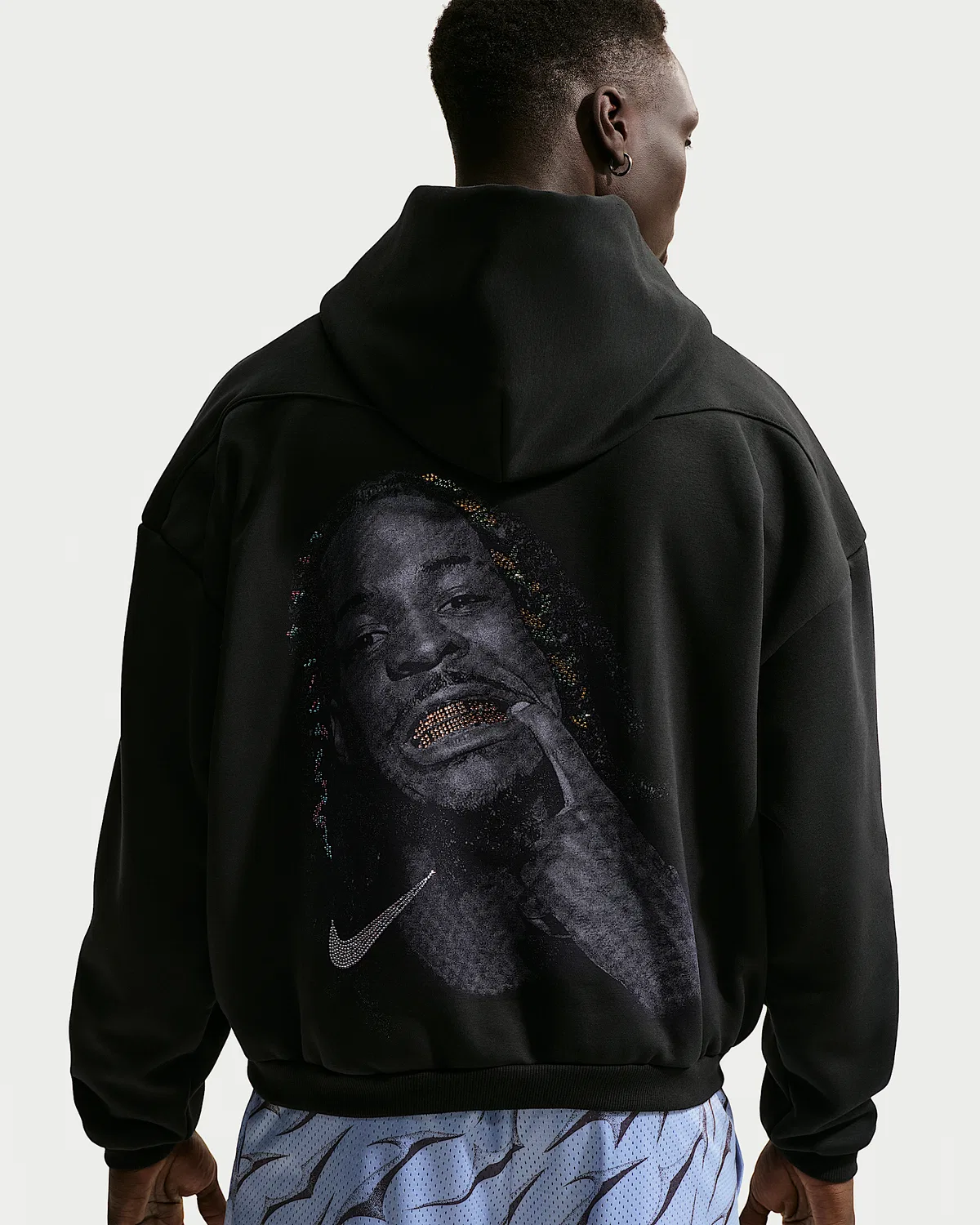 Мужская баскетбольная худи Nike Therma-FIT Pullover Ja, Black — фото 2