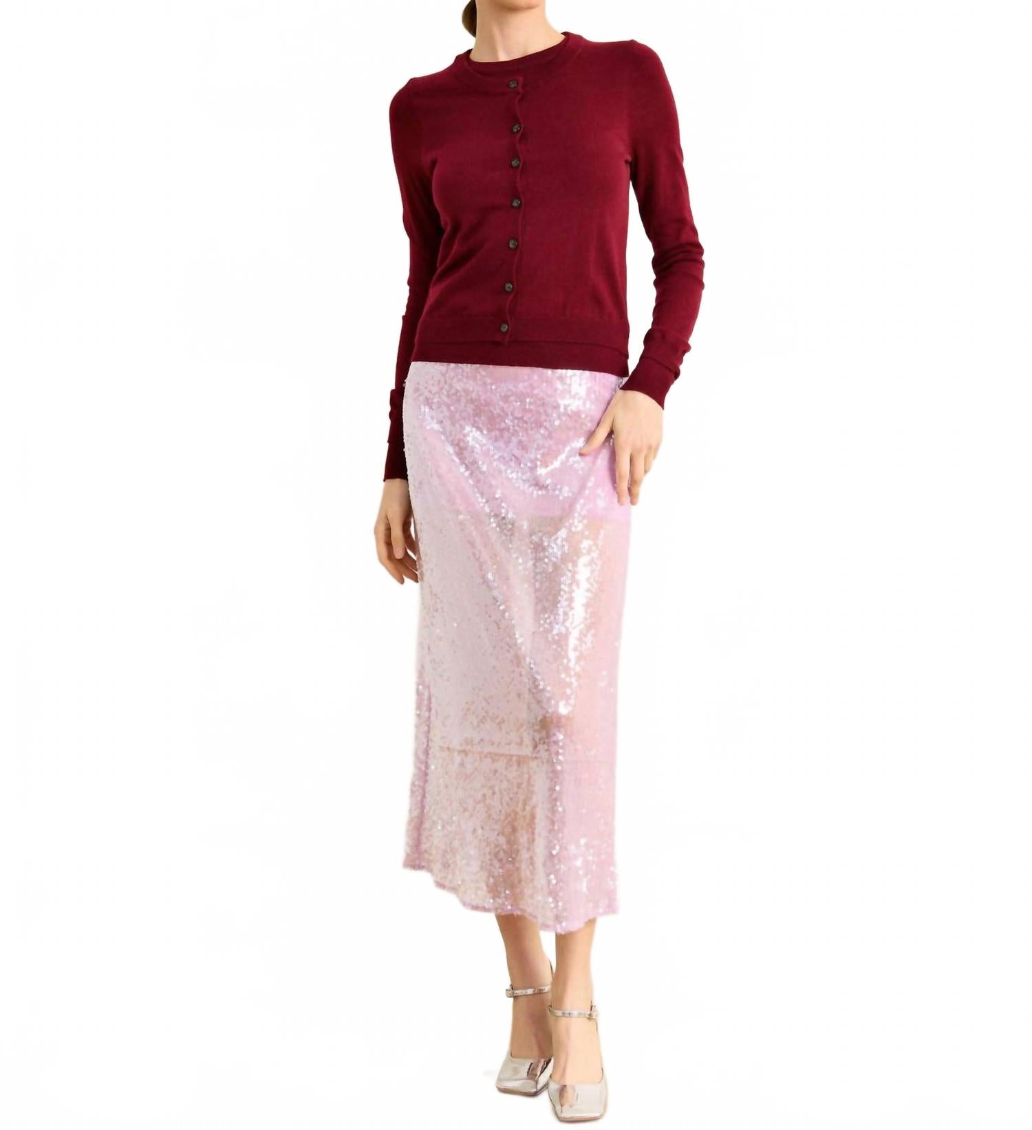 

Женский двухслойный свитер Ayla бордового цвета Line And Dot, бургундия