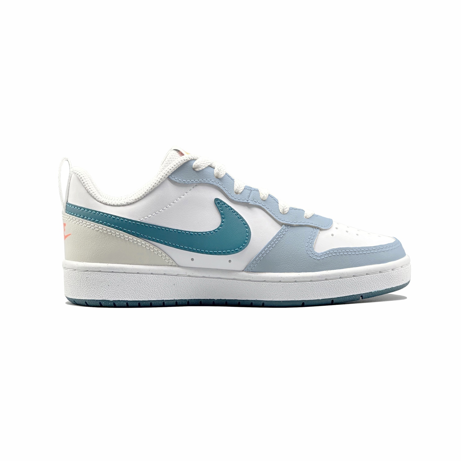 Nike Court Borough 2 Mist Shadow синтетическая кожа нескользящие устойчивые к истиранию низкие детские скейтбординг кроссовки — фото 2