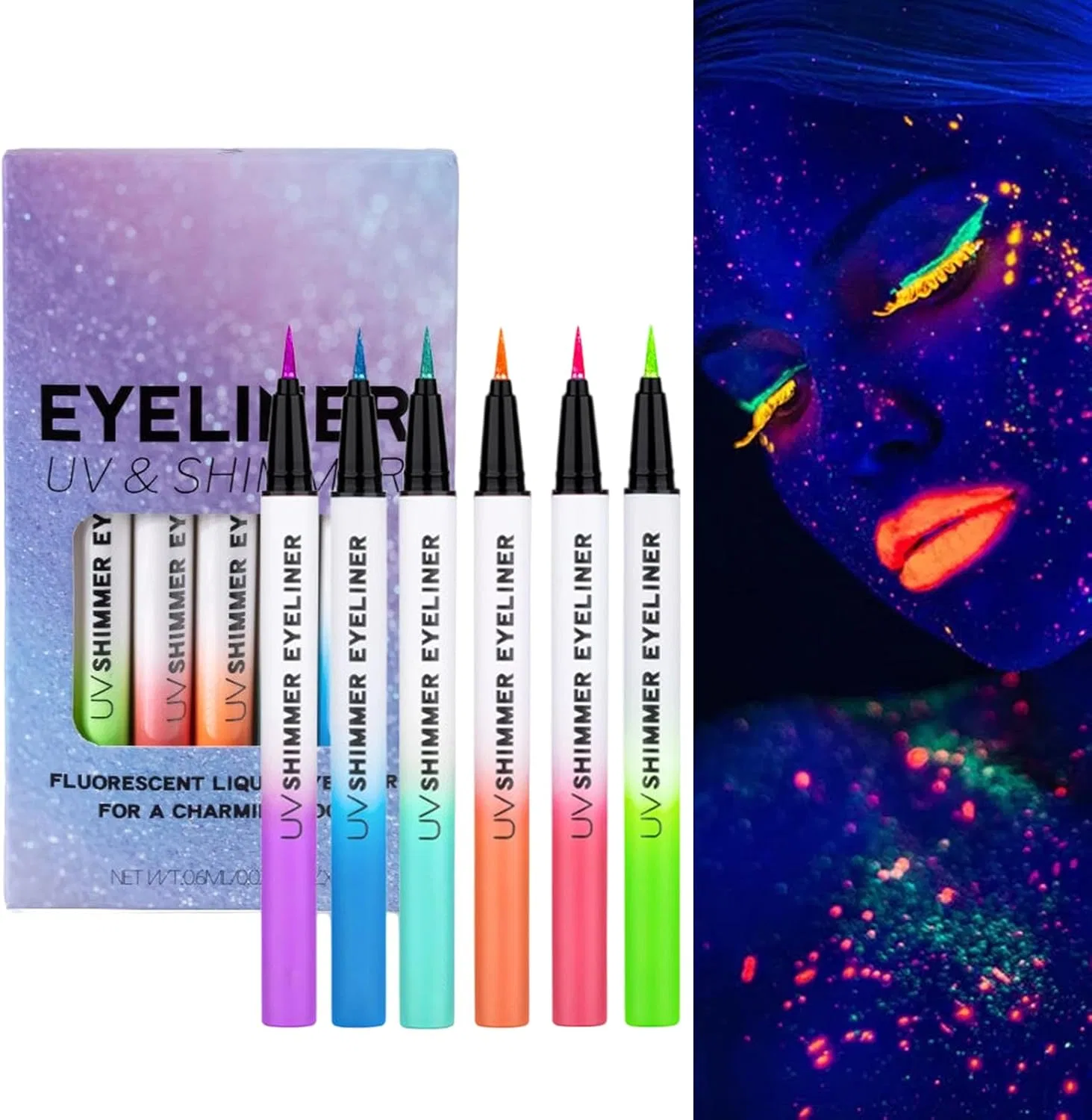 Подводка для глаз Colorful Liquid Eyeliner Smooth Glitter Waterproof, 1 шт, Single Attributes