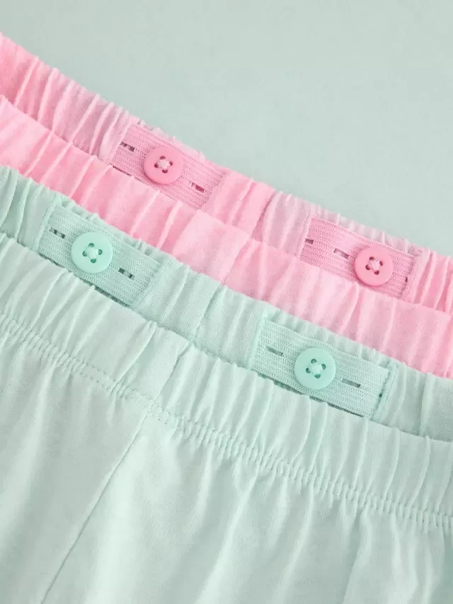 Детский пижамный комплект из чистого хлопка, 2 шт, светло-розовый Lindex — фото 3