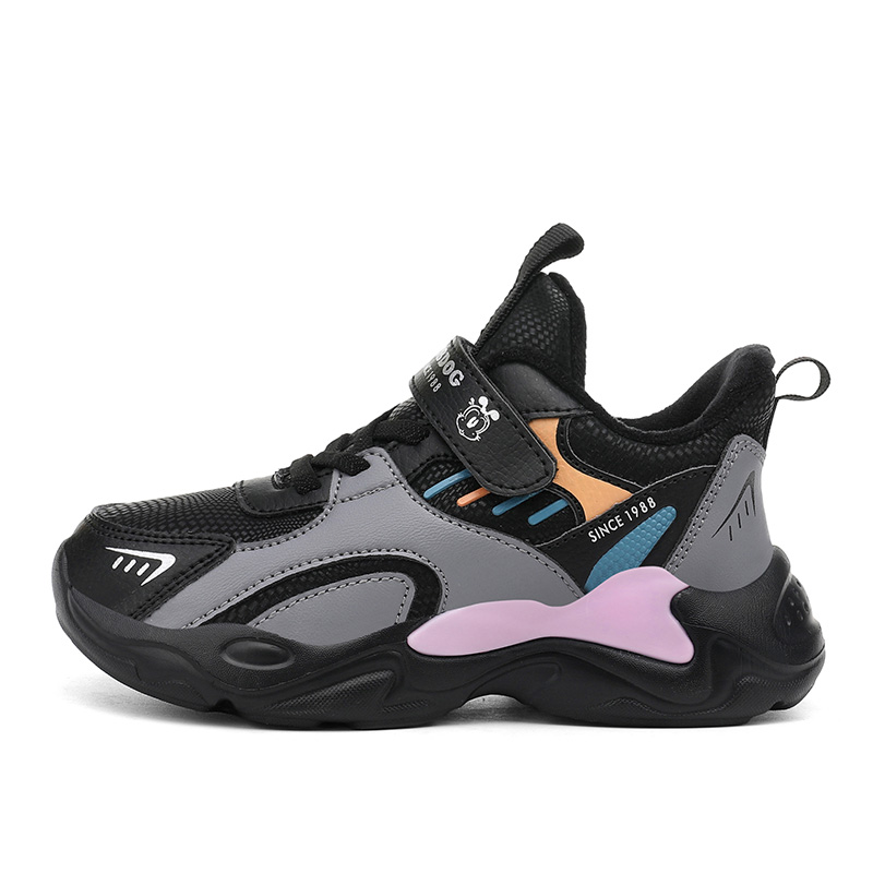 

Амортизация Износостойкие Водостойкие Легкие Амортизирующие Низкие Детские Кроссовки для повседневной жизни Детская обувь BOBDOG, черный