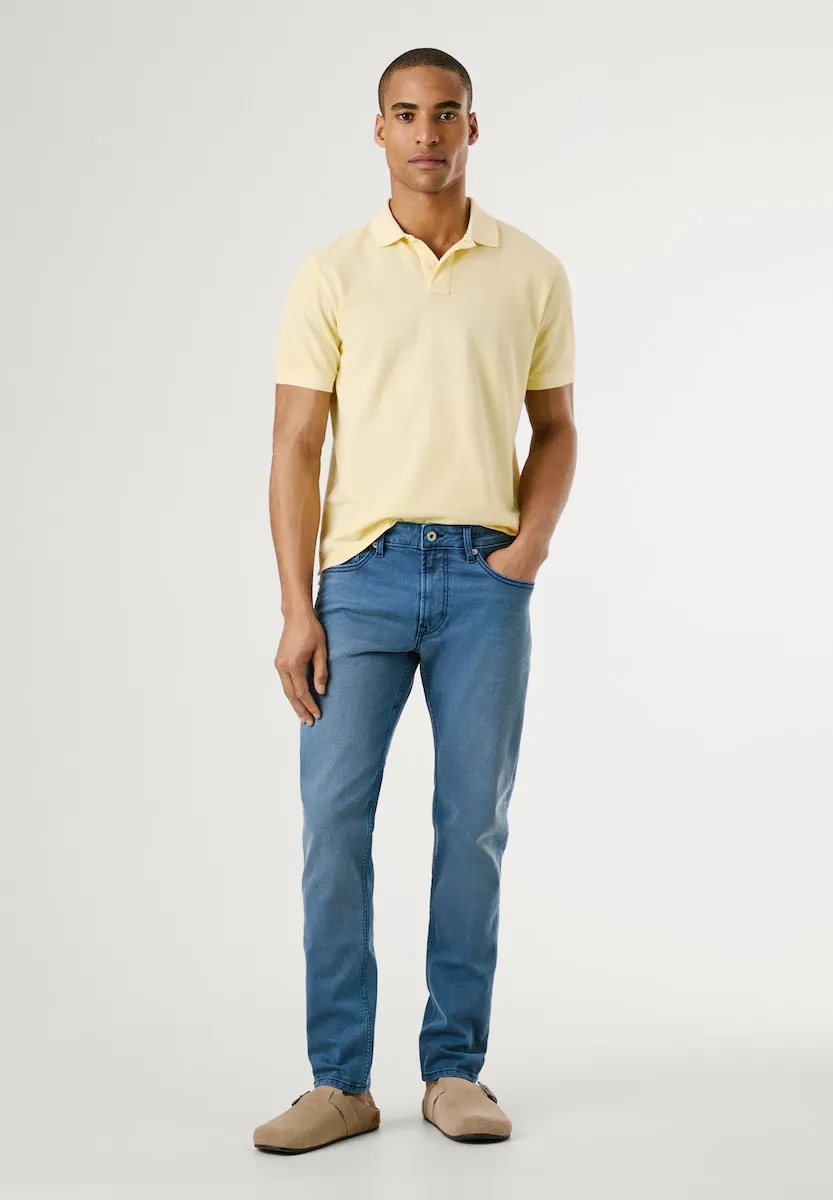 

Мужской стильный зауженный джинсовый вакадо с окрашиванием Pepe Jeans, синий