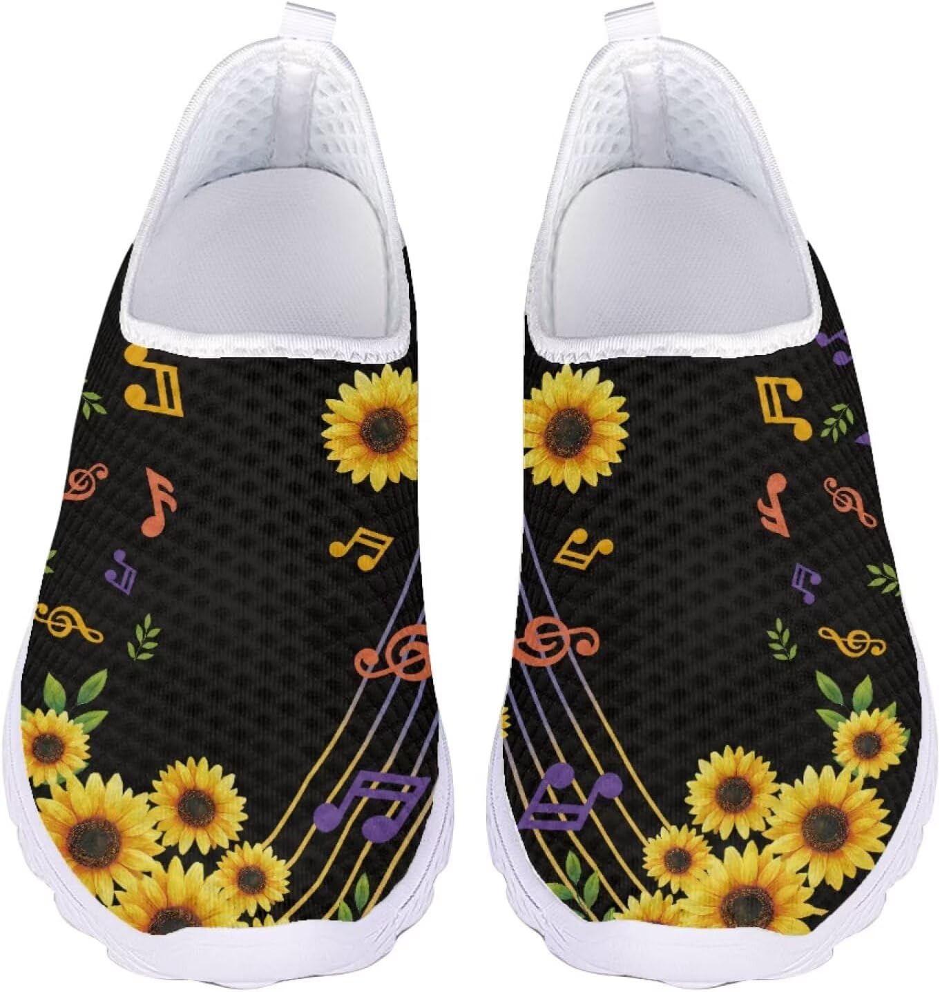 

Кроссовки Jeiento с американским флагом для мужчин и женщин, обувь для бега по дороге, женские и мужские удобные кроссовки для ходьбы, теннисные кроссовки, спортивная обувь, Sunflower Musical Notes