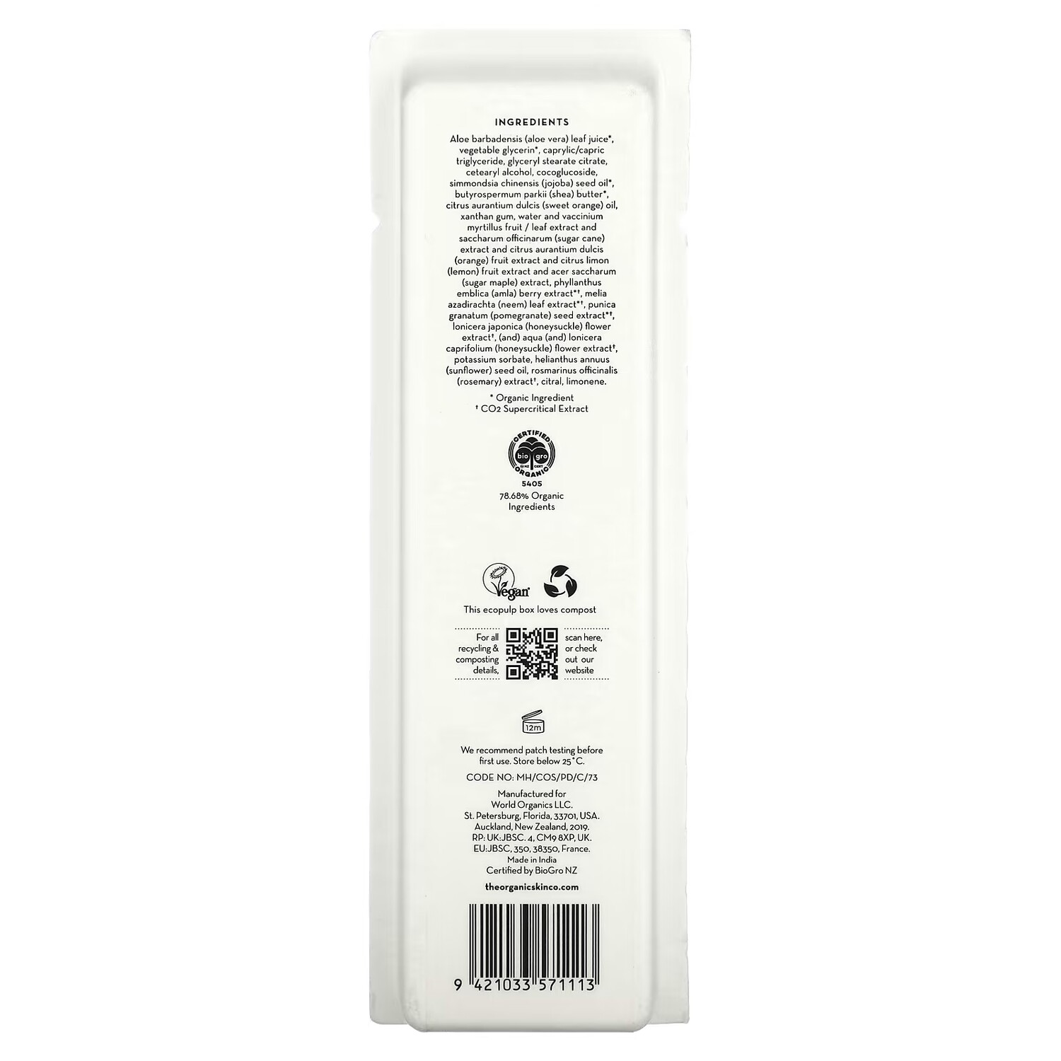 Тоник The Organic Skin Co. — Очищающее средство для умывания, 90 мл — фото 3