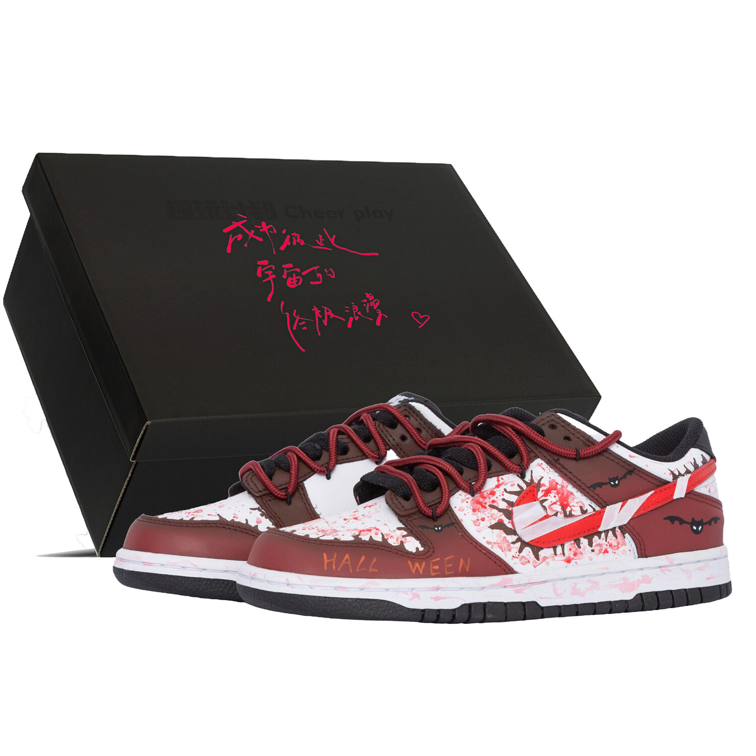 

Кроссовки Nike Dunk Skateboarding Shoes Women's Low-top White/red, красный
