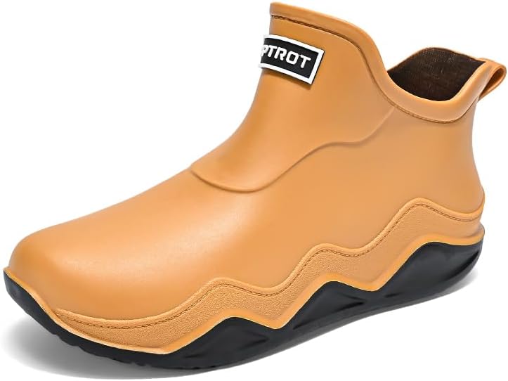 

Женские водонепроницаемые ботинки Hhhchpm, модные мужские дождевые ботинки, противоскользящие, износостойкие, водонепроницаемые дождевые туфли для работы на улице, рыбалки, путешествий, пара дождевых ботинок, желтый