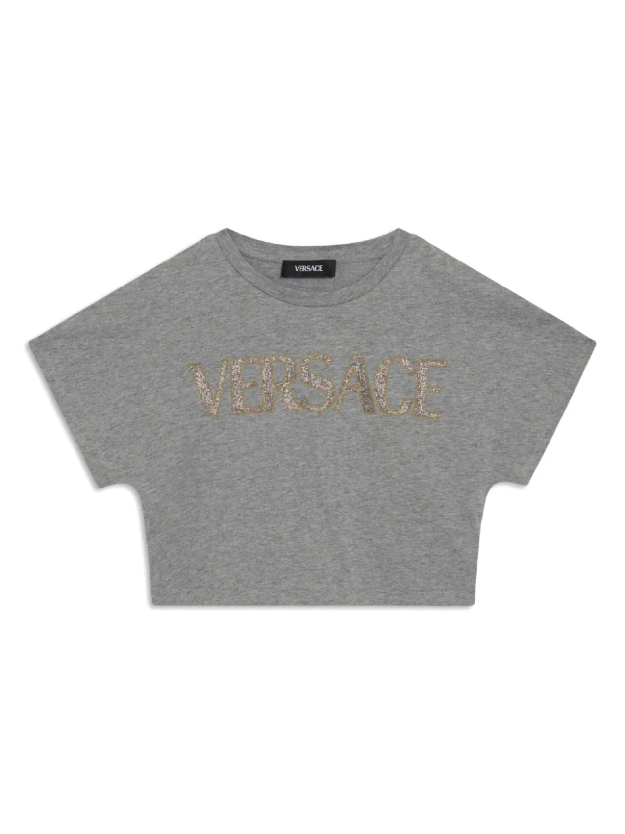 

Versace Kids футболка с вышитым логотипом, серый