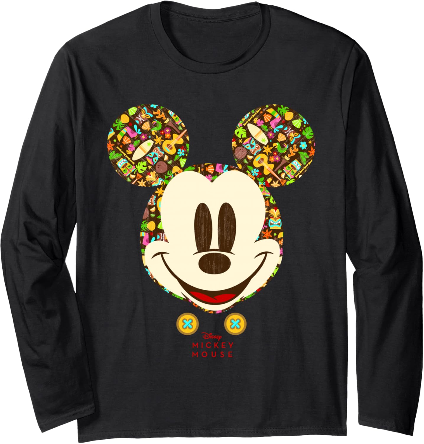 

Футболка с длинными рукавами Disney Year of the Mouse Tiki Holiday Mickey July, черная