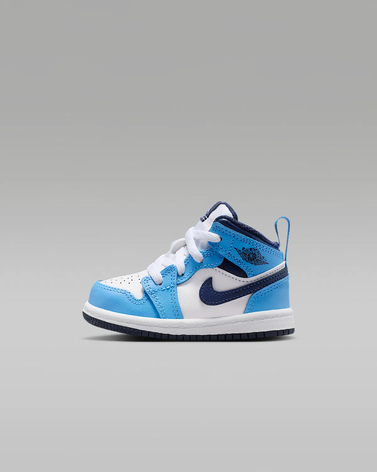 Кроссовки Jordan 1 Mid для малышей, University Blue/White/Sail/Midnight Navy