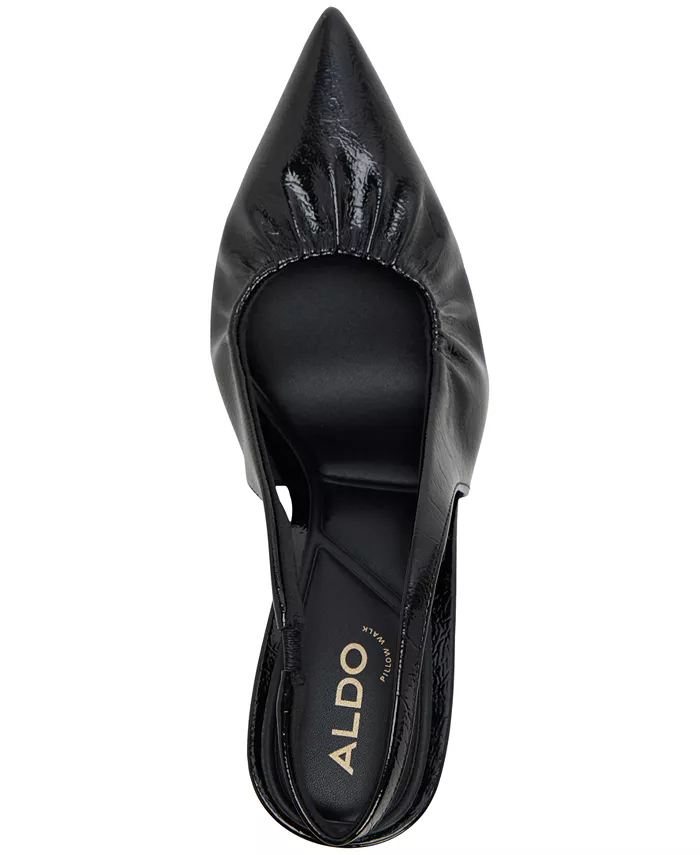 Женские туфли-лодочки Mystie с острым носом и ремешком на щиколотке Aldo, черный — фото 4