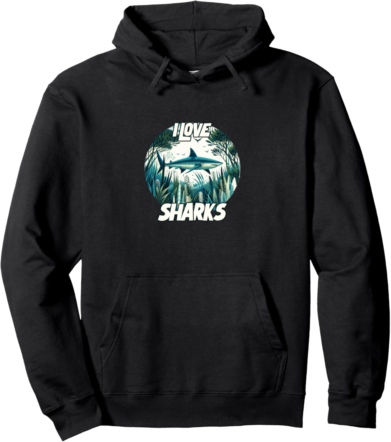 

Толстовка с надписью «Я люблю акул» Shark Blue Sharks Snugg, черный