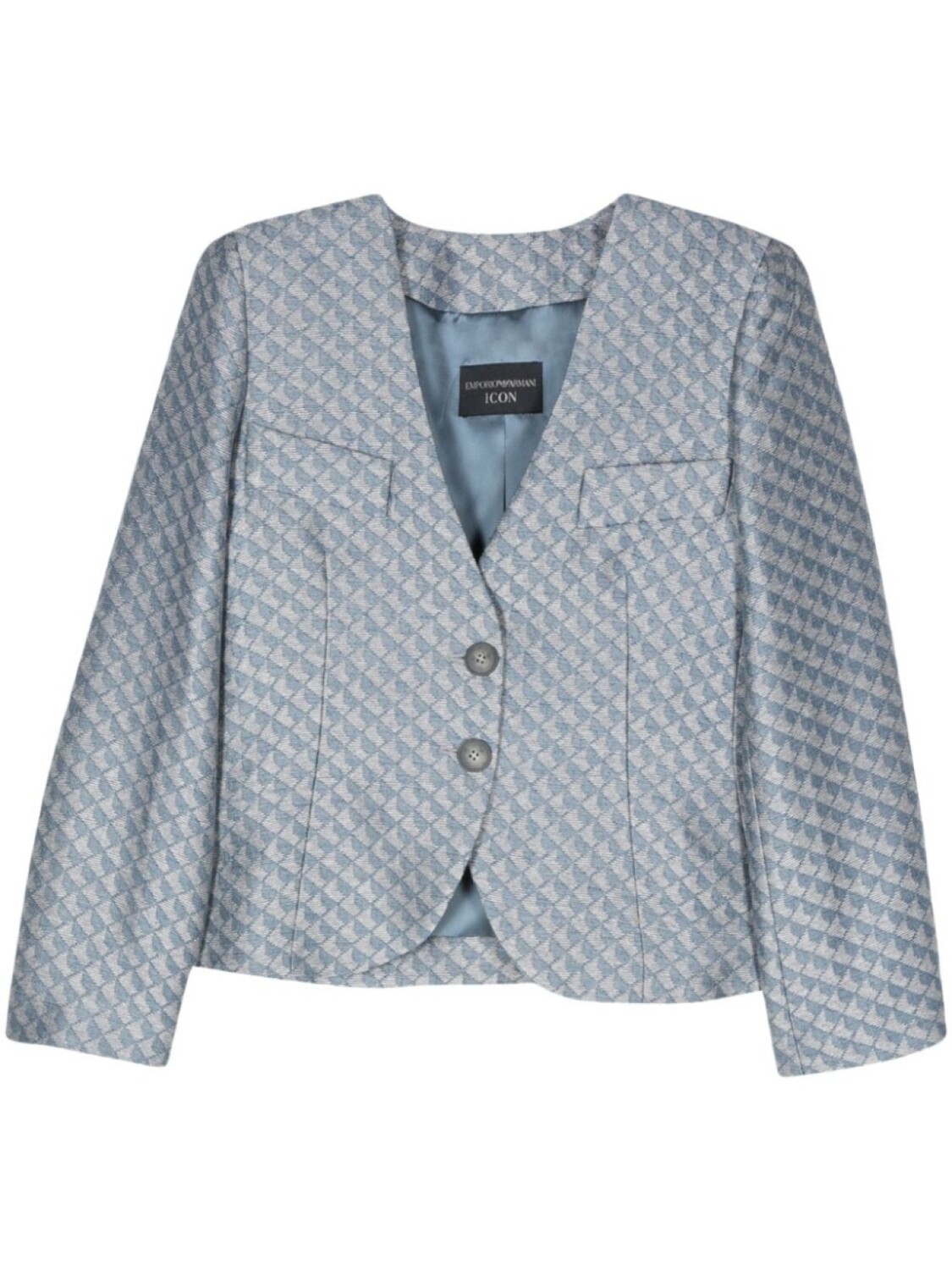 

Жаккардовый пиджак с узором Emporio Armani, синий