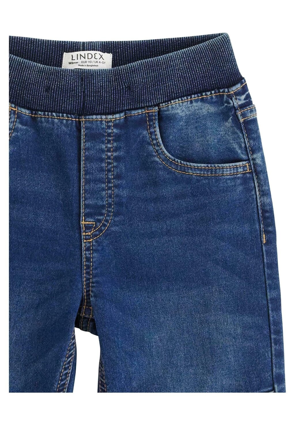 Зауженные джинсы WITH REINFORCED KNEES Lindex, синий деним — фото 3