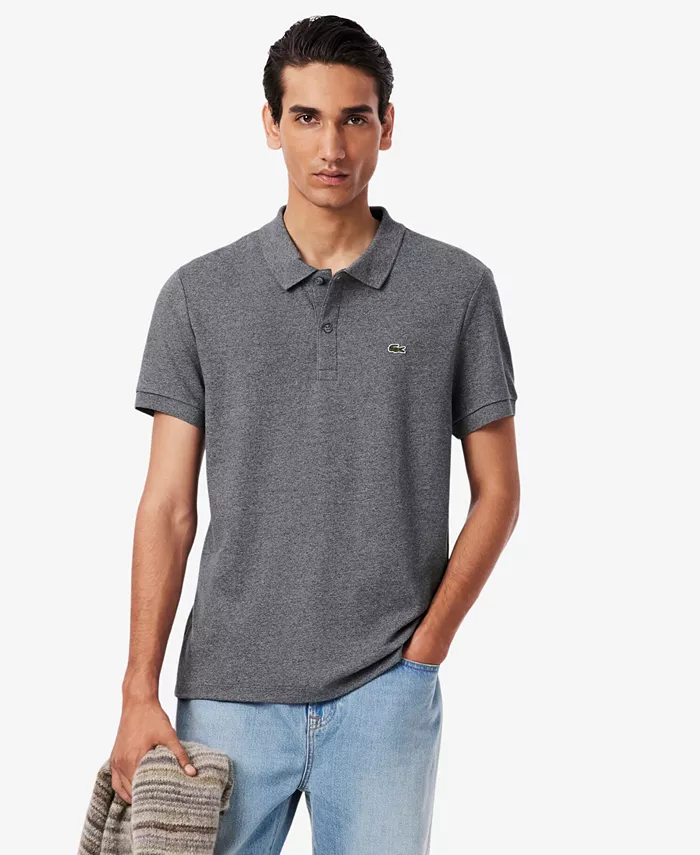 

Мужская поло с короткими рукавами Regular Fit из мягкой ткани Lacoste, серый