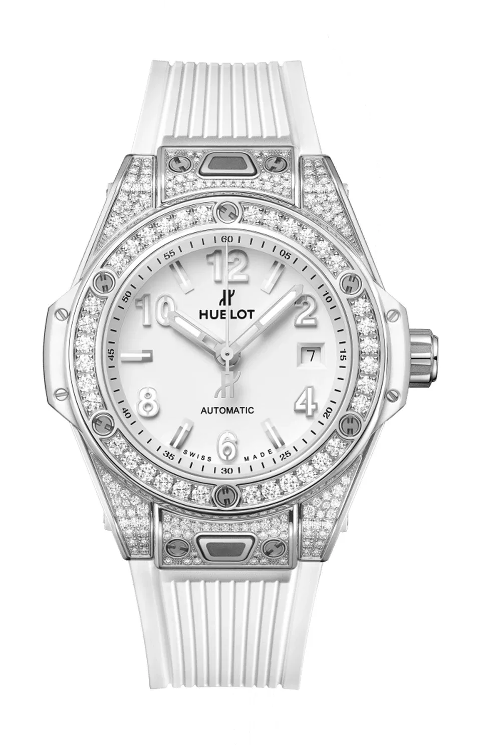 Биг Бэнг Уан Клик Стил Уайт Пава - 485.SE.2010.RW.1604 HUBLOT, серебряный