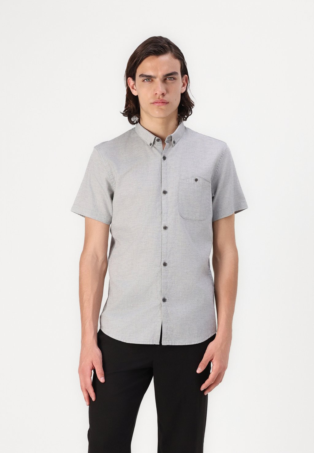 

Рубашка STRUCTURED SHIRT TOM TAILOR DENIM, светло-серый