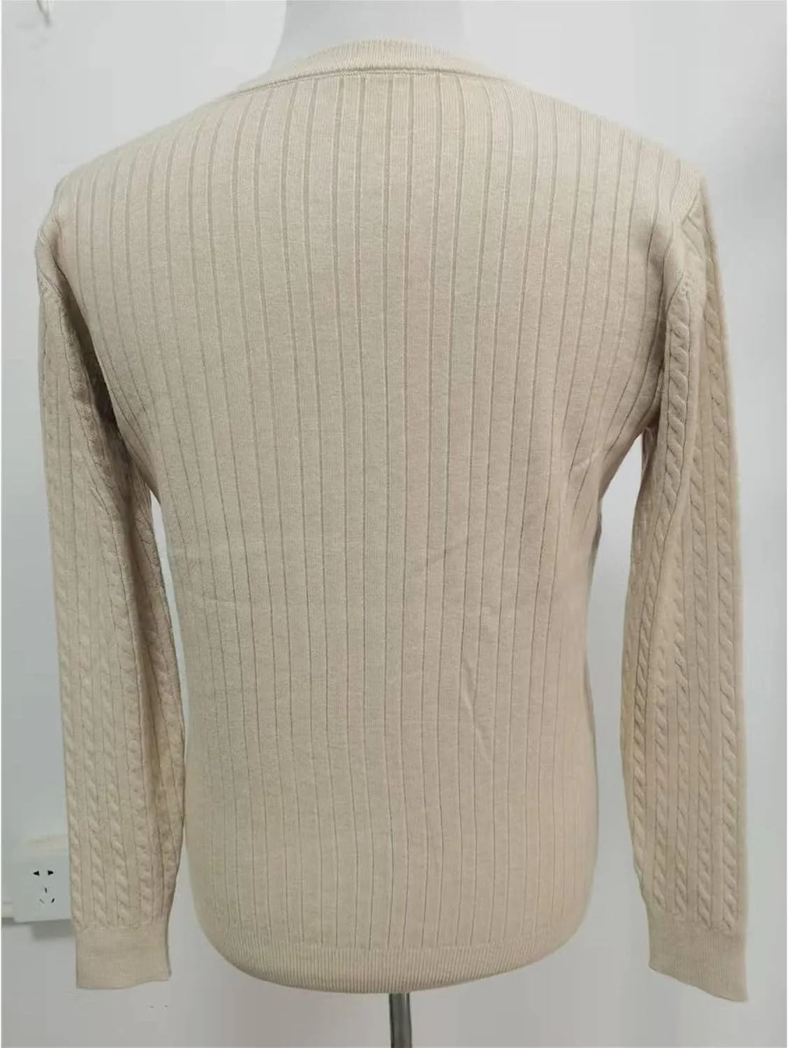 Мужской свитер с косой вязкой Slim Fit — фото 2