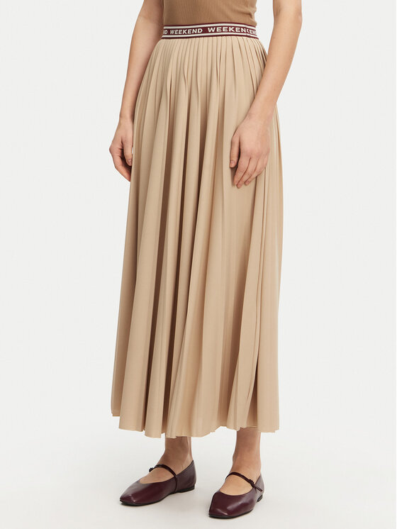 

Юбка в складку стандартный крой Bleu 2515771031 Weekend Max Mara, бежевый