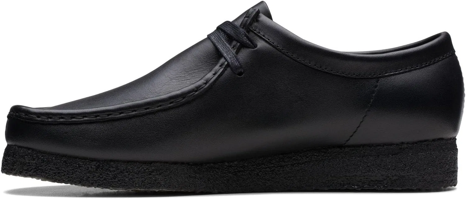 Ботинки Clarks Wallabee, черная кожа