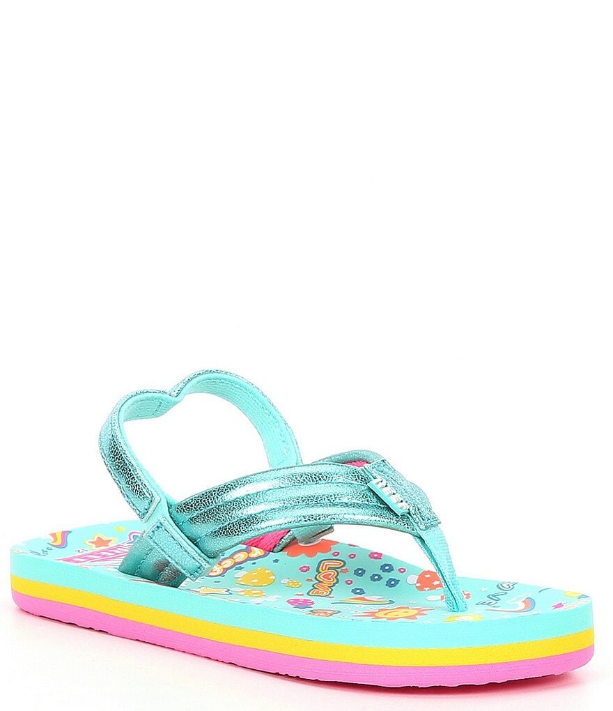 

Шлепанцы Reef Girls' Little Ahi Love Rainbow (для младенцев), синий